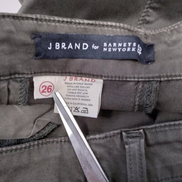 J Brand West Point Green Zipper Skinny Jeans Stretch Pants Size 26 - Picture 11 of 13